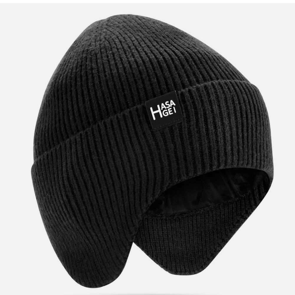 HASAGEI full ear coverage fleece lined beanie hat; size: one size fits most